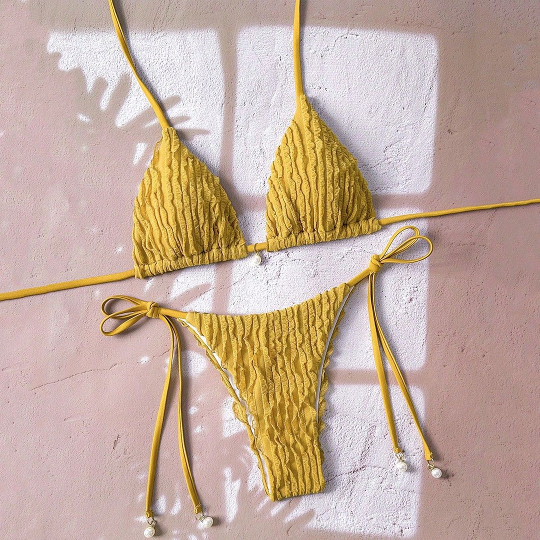 Damen Triangel-Bikini mit strukturierter Textur Drune