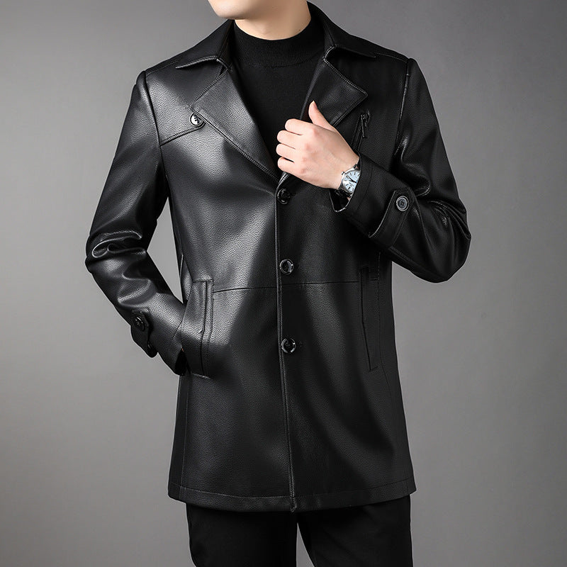 Herren Modische Kunstlederjacke Drune