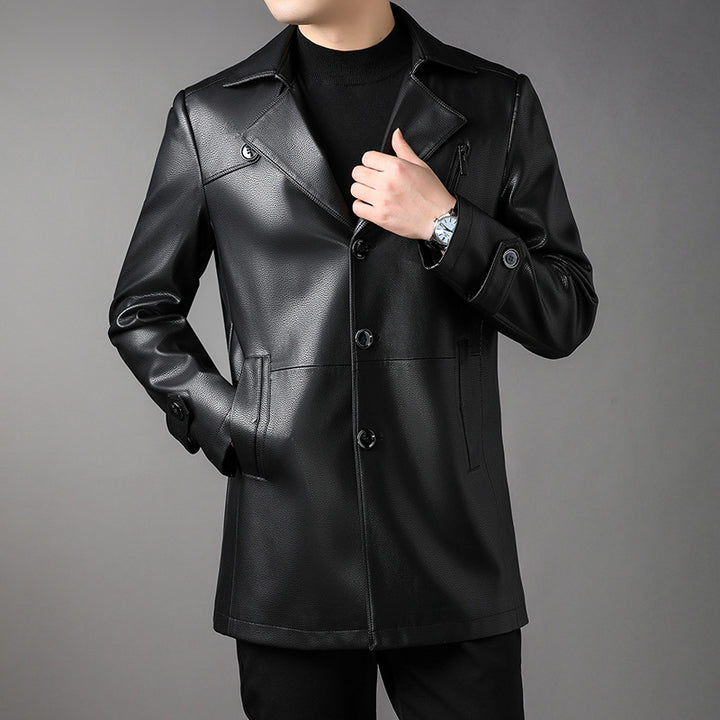 Herren Modische Kunstlederjacke Drune