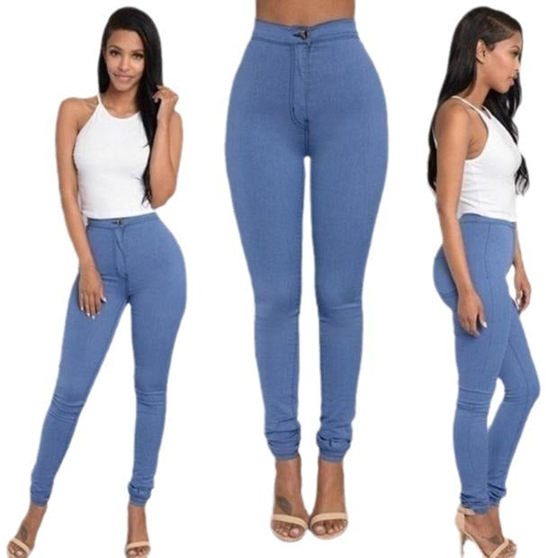 Damen Figurbetonte Jeanshose mit elastischem Taillenzug Drune