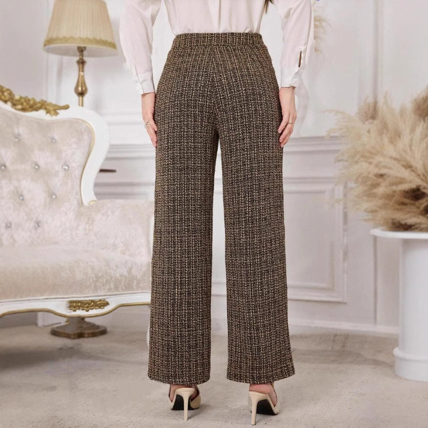 Damen Hochtaillierte Stoffhose Drune