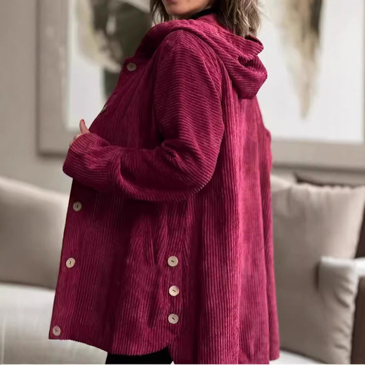 Damen Winterjacke mit hohem Kragen und Knopfverschluss