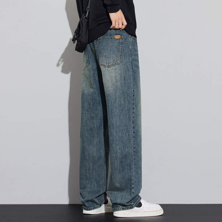Herren Weite Denim-Jeans im Vintage-Look mit tiefer Leibhöhe und lässiger Passform Drune