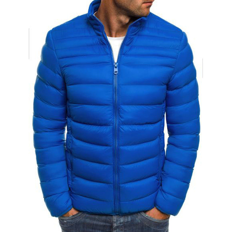 Herren modische Steppjacke mit hohem Kragen und seitlichen Reißverschlusstaschen Drune