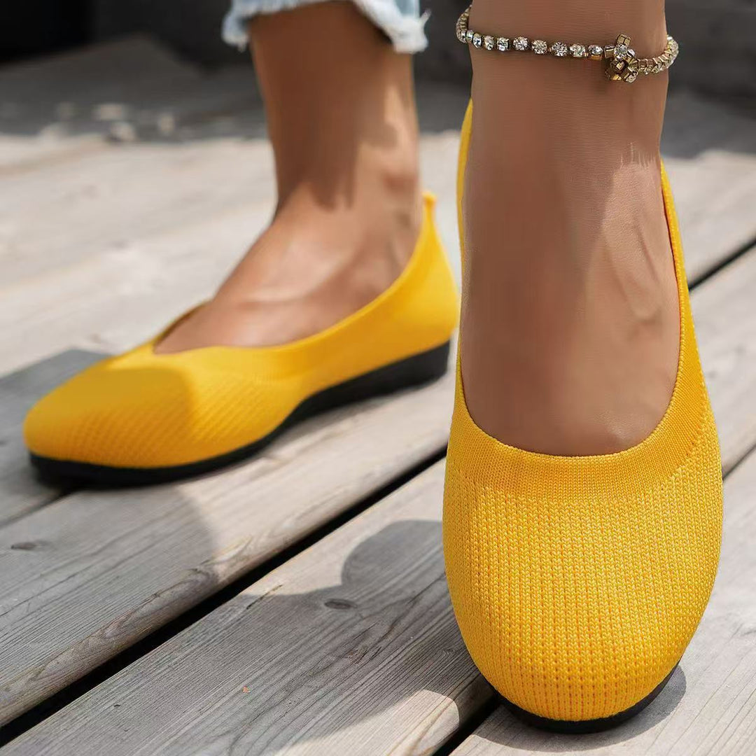 Damen bequeme Textil-Ballerinas im modernen Rippendesign Drune