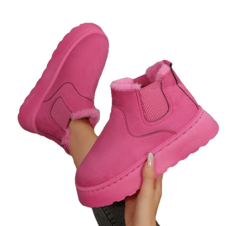 Damen Gefütterte Chelsea‑Stiefeletten aus Wildlederoptik mit elastischer Seitenblende und profilierter Gummisohle Drune