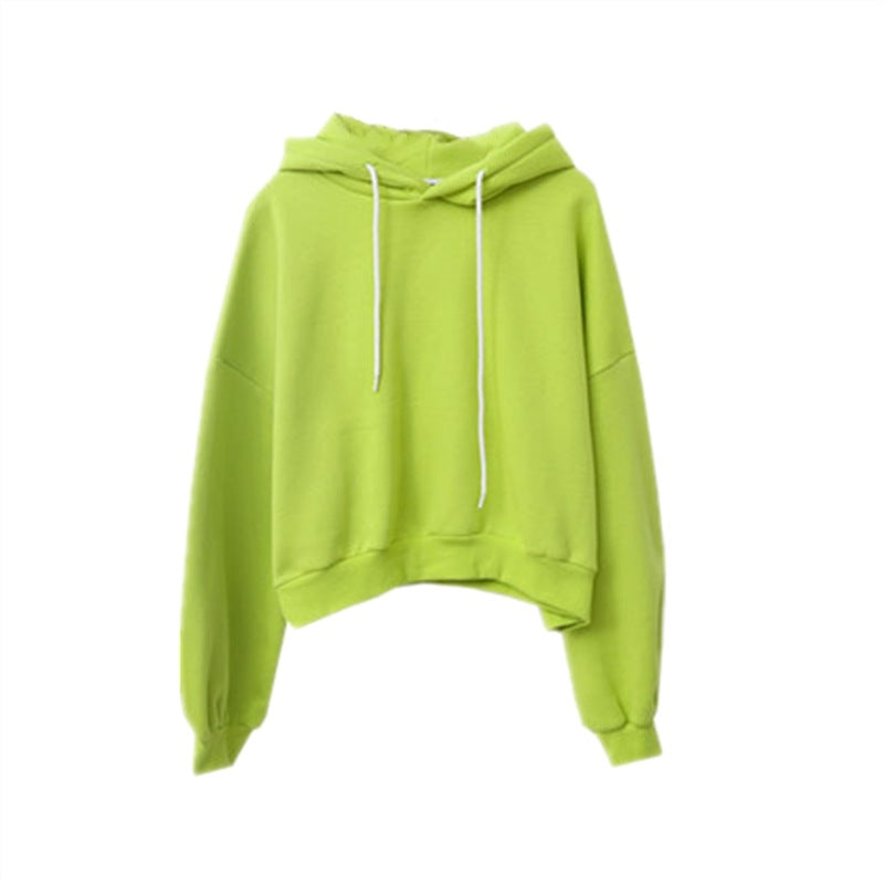 Damen lässiger cropped Hoodie mit voluminösen Ärmeln Drune