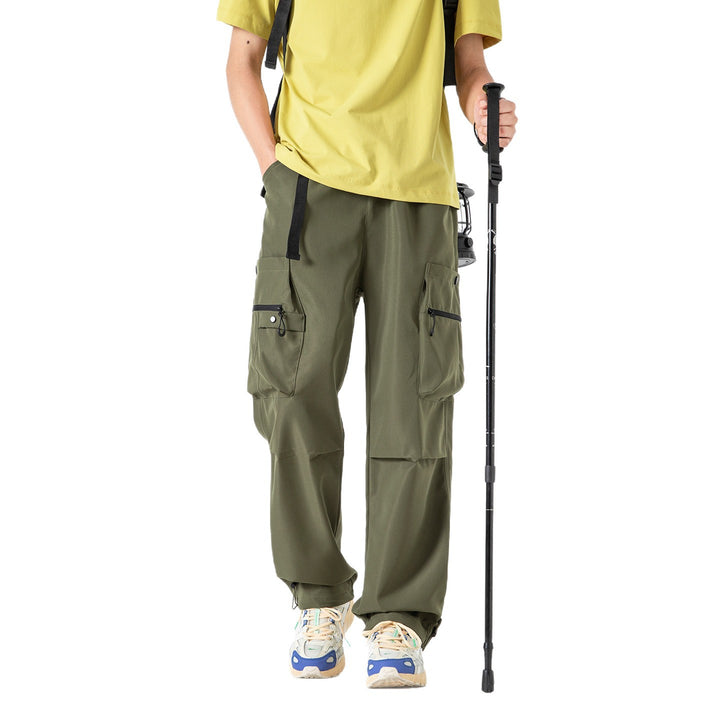Herren Baggy‑Technische Cargo‑Hose mit integriertem Sicherheitsgurt und verstellbarem Saum Drune
