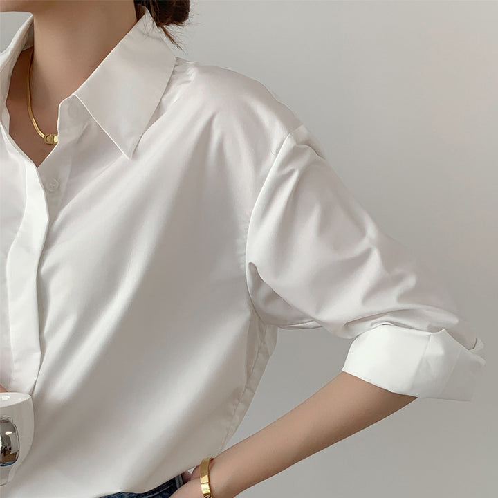 Damen Stilvolle Oversized Bluse Drune