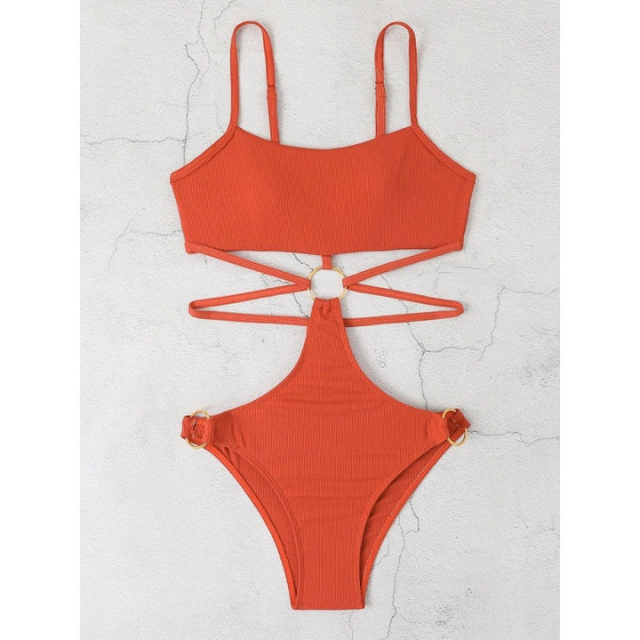 Damen Bikiniset mit stylischem Cut-Out-Design und goldenen Akzenten Drune