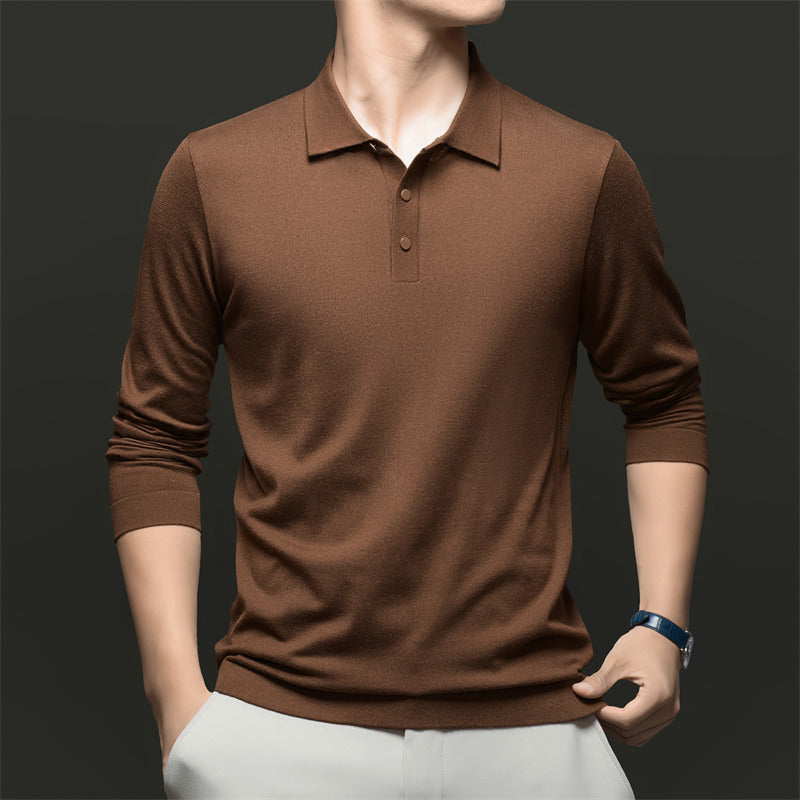 Herren Langarm-Polohemd aus atmungsaktivem Material mit komfortabler Passform Drune