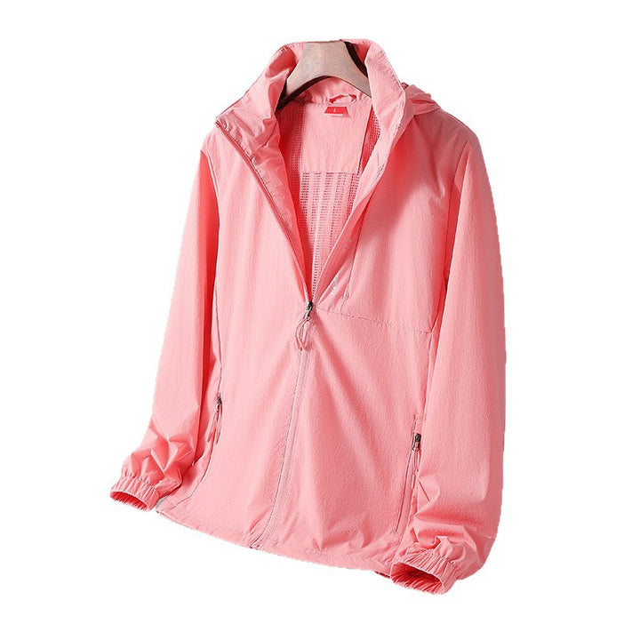 Herren Leichte atmungsaktive Kapuzen-Windjacke mit Mesh-Futter, Reißverschlusstaschen und elastischen Bündchen Drune