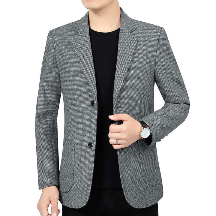 Herren Slim Fit Sakko mit feiner Struktur und klassischer Knopfleiste Drune