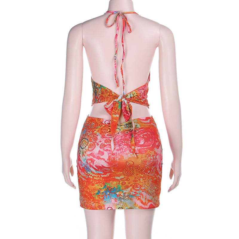 Damen verspieltes Minikleid mit floralem Design und verstellbaren Trägern Drune