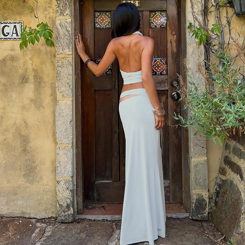 Damen Zweiteiliges Maxikleid mit raffiniertem Oberteil Drune