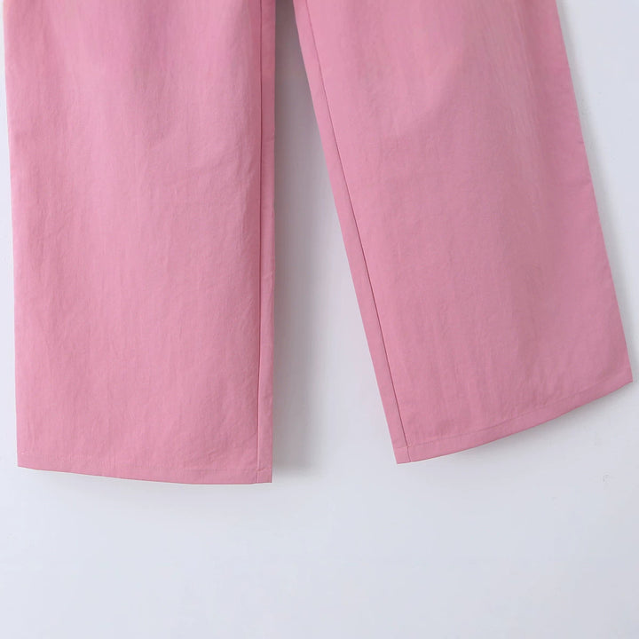 Damen nan weite Highwaist-Hose mit Bügelfalte, Bundfalten und geradem Bein Drune
