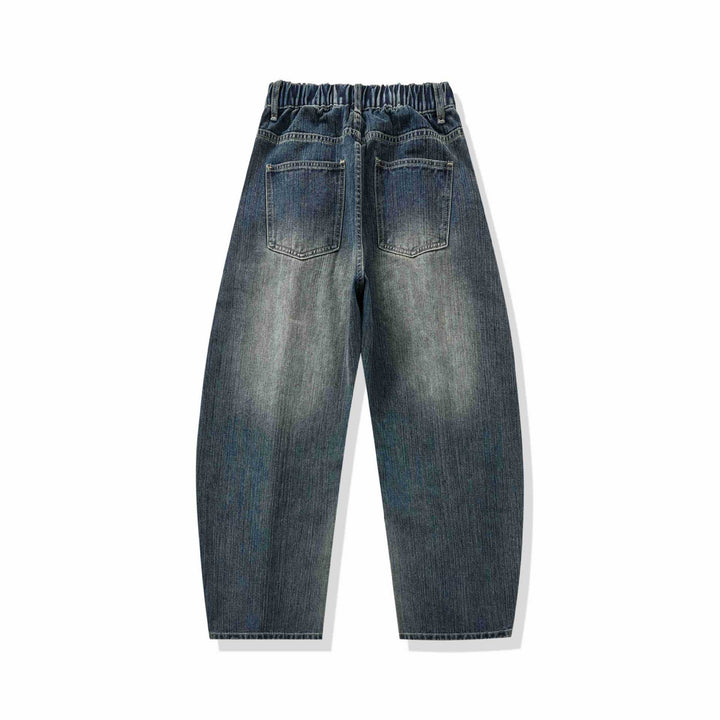 Damen High‑Waist Cargo-Jeans mit markanten Teilungsnähten und funktionalen Pattentaschen Drune