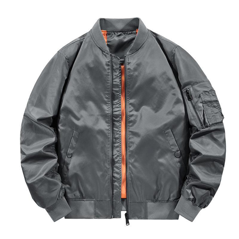 Herren Nylon‑Bomberjacke im Fliegerstil mit Ärmeltasche und Rippbündchen Drune
