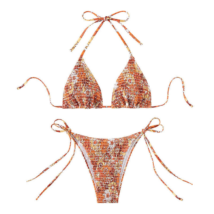 Damen Triangel-Bikini mit verspieltem Blumenmuster Drune