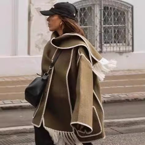 Damen Fransenjacke mit eleganter Saumverzierung Drune