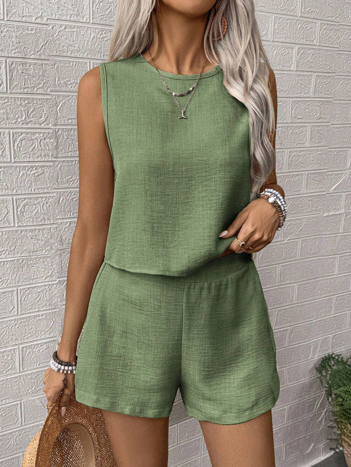Damen lässiger Kurzoverall mit weitem Schnitt und weichem Stoff Drune