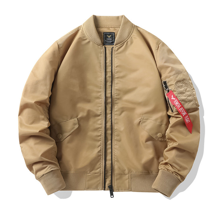 Herren Camouflage-Bomberjacke im Fliegerstil mit Mehrfach-Taschen und Strickbündchen Drune