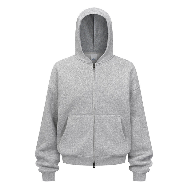 Damen entspannte Kapuzenjacke aus weichem Sweatmaterial mit praktischen Seitentaschen Drune