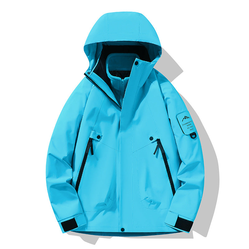 Unisex Wasserdichte, atmungsaktive Hardshell-Outdoorjacke mit Kapuze Drune