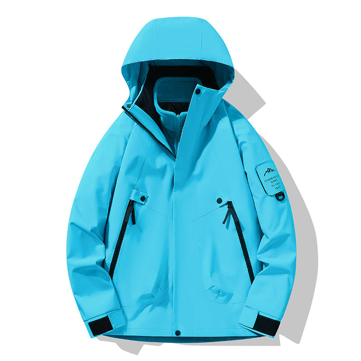 Unisex Wasserdichte, atmungsaktive Hardshell-Outdoorjacke mit Kapuze Drune