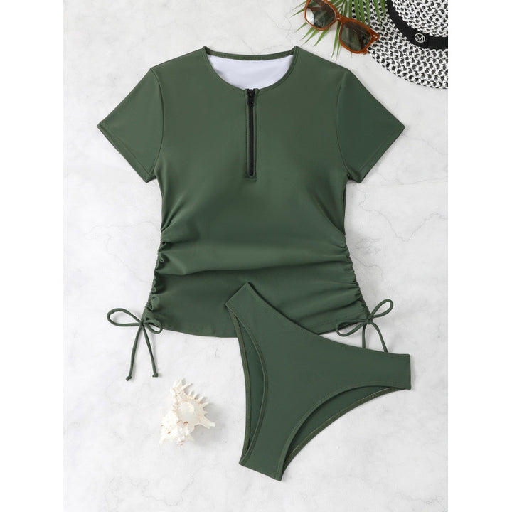Damen Sportliches Bikini-Set mit kurzem Oberteil und verstellbaren Seiten Drune