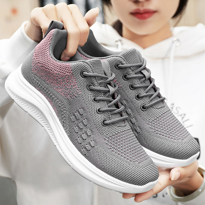 Damen nan atmungsaktive Strick-Walking-Sneaker mit sockenähnlichem Schaft, gepolsterter Fersenstütze und flexibler Leichtlaufsohle Drune