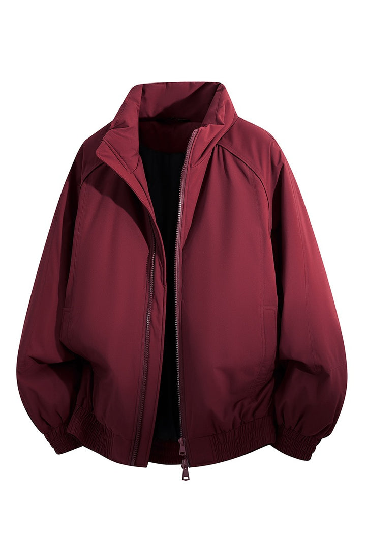 Unisex Oversize-Bomberjacke mit Stehkragen, elastischem Saum & wattierter Fütterung Drune