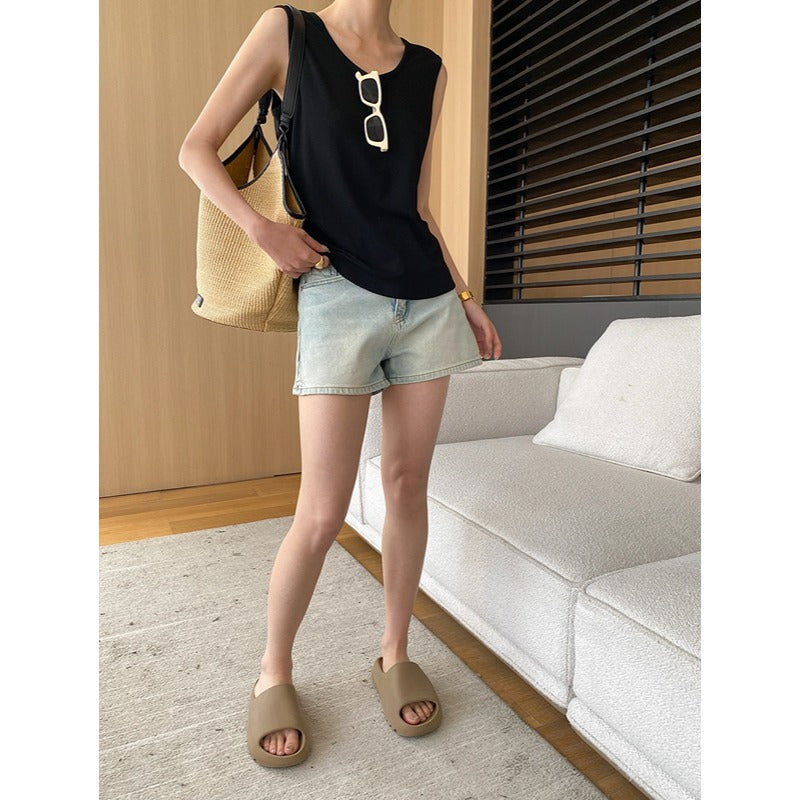 Damen elegantes V-Ausschnitt Top mit schwingendem Midirock Drune