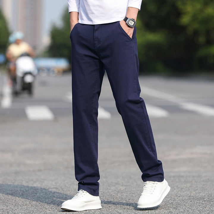 Herren Slim Fit Stretch-Hose mit elastischem Bund und geradem Bein Drune