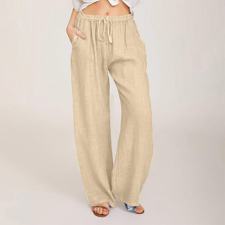 Damen Bequeme weite Leinenhose Drune