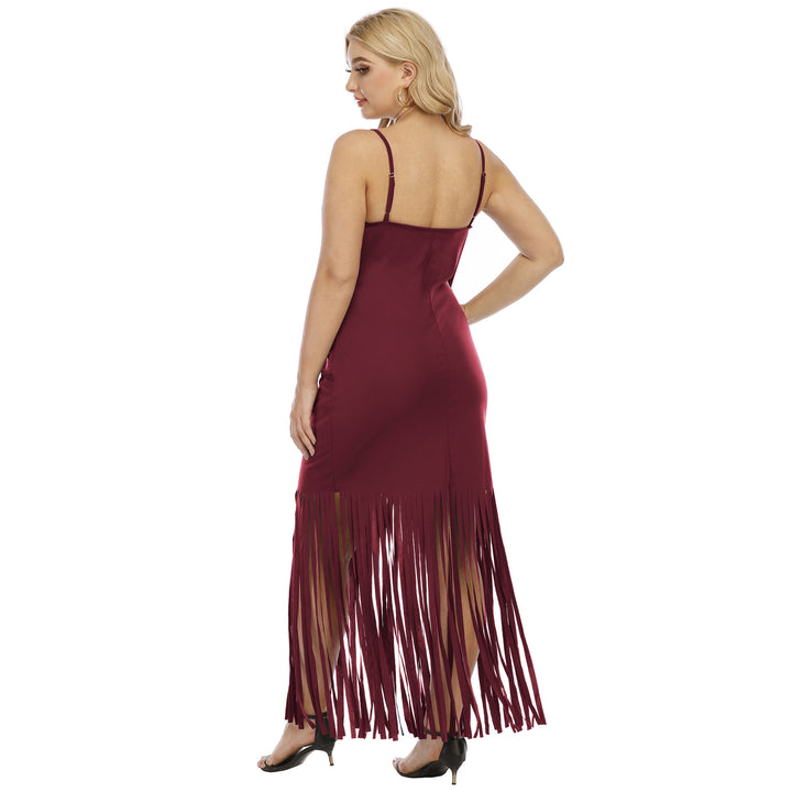 Damen Maxikleid mit fransigem Design Drune