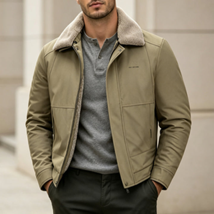 Herren Modische Übergangsjacke mit hohem Kragen und weichem Innenfutter Drune