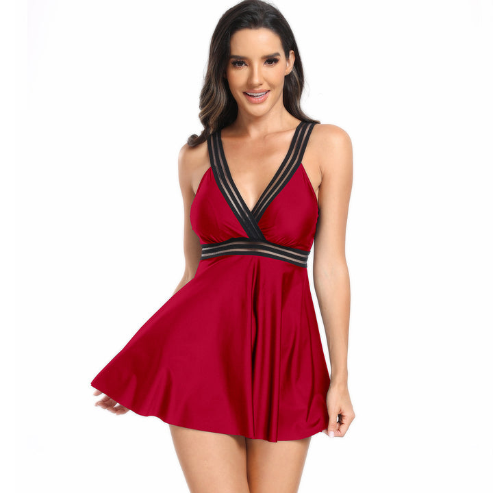 Damen Modischer Schwimmdress mit femininem Schnitt und reflektierendem Design Drune