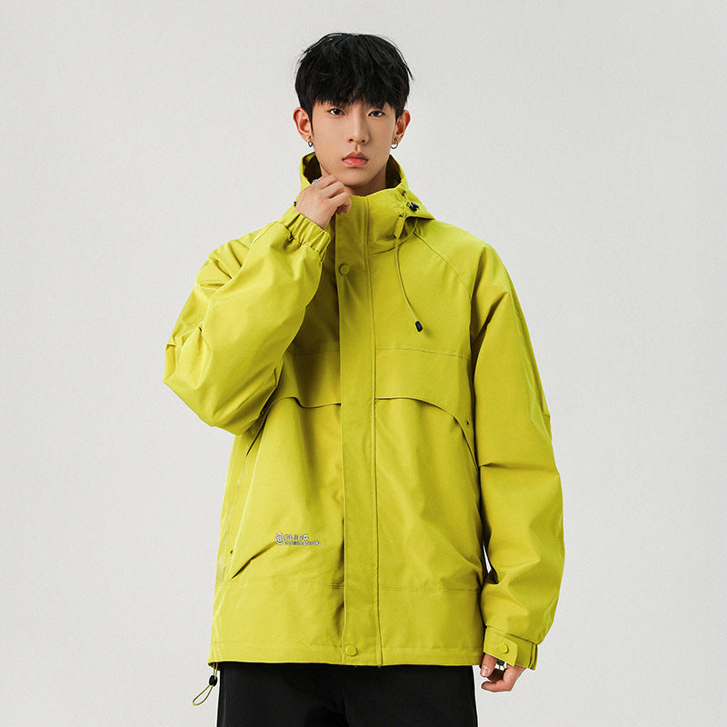 Herren Technische Kapuzen-Softshelljacke mit hohem Kragen und verstellbarem Saum Drune