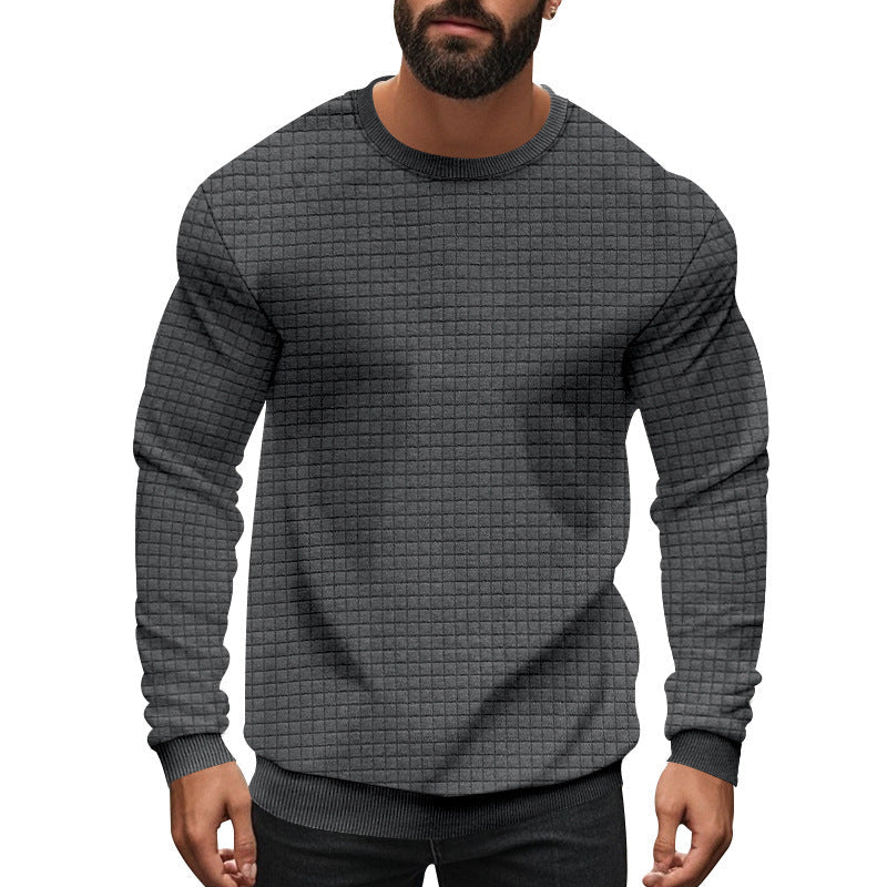 Herren Langarm-Sweatshirt mit strukturiertem Design und elastischen Bündchen Drune