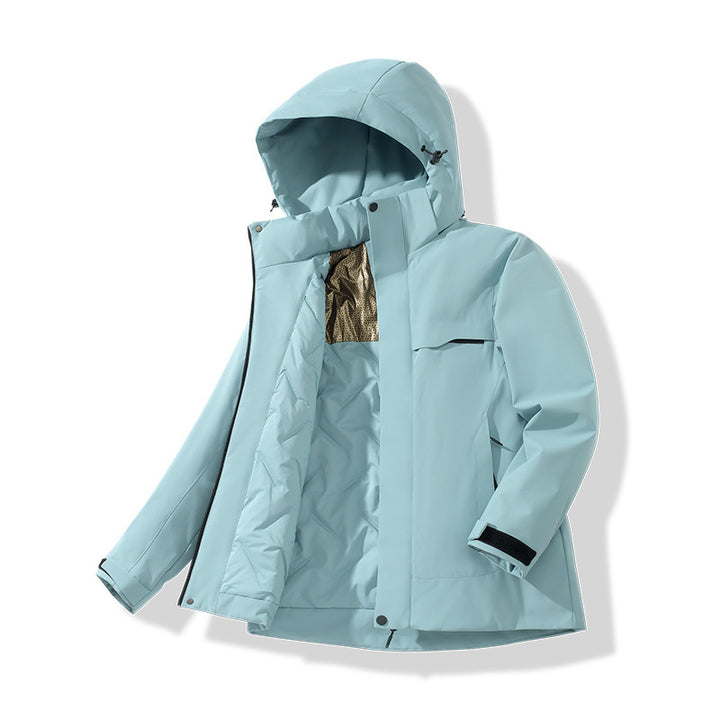Herren Wasserabweisende Thermo-Parka mit Kapuze, gesteppter Innenseite & verdecktem Reißverschluss Drune