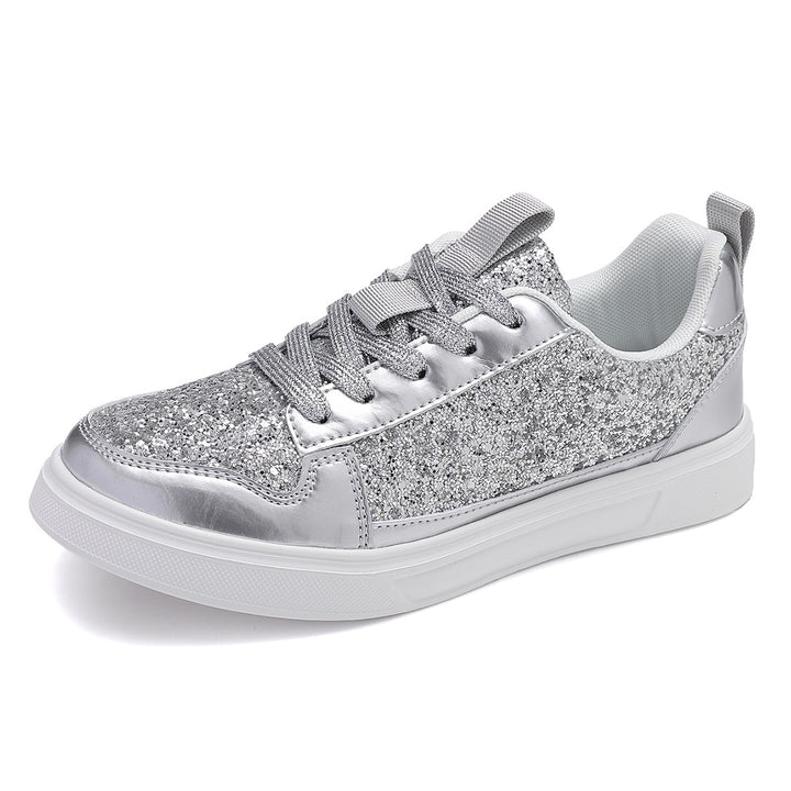 Damen Glitzernde Sneakers mit verspiegelter Zehenkappe und bequemer Polsterung Drune