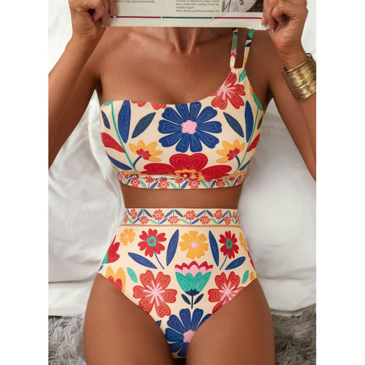 Damen Crop-Top Bikini Set mit floralem Design Drune
