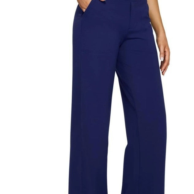 Damen Palazzo Yoga-Hosen mit hohem Bund, weitem Bein und Seitentaschen Drune