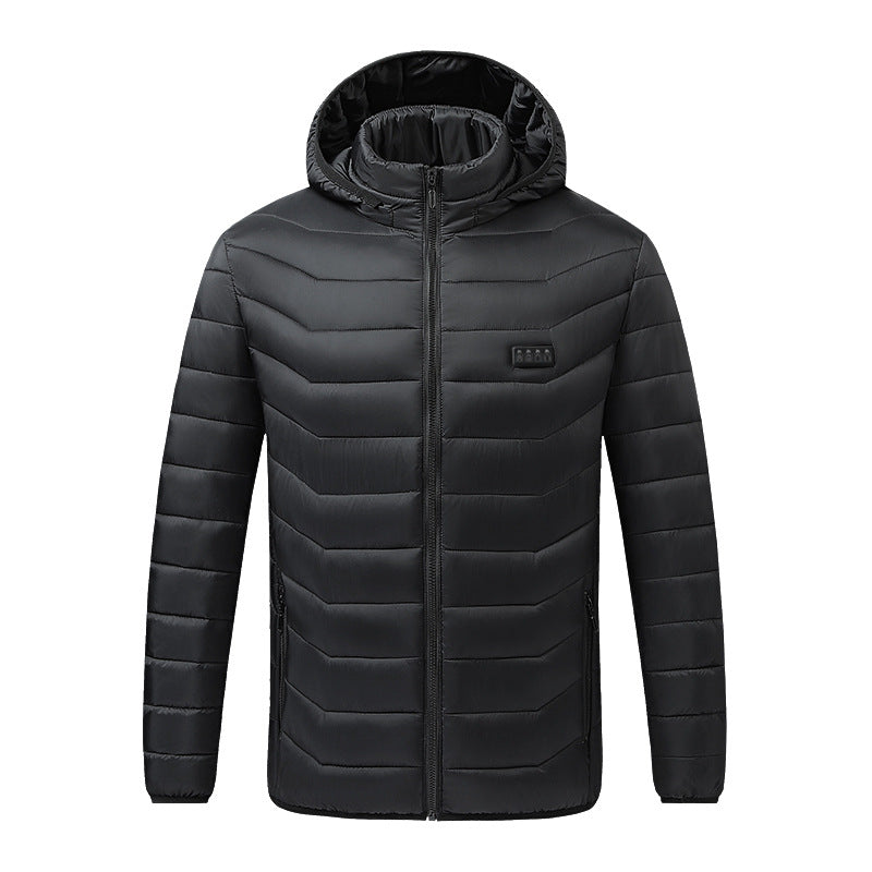 Herren Beheizte Steppjacke mit Mehrzonen-Heizsystem und Kapuze Drune