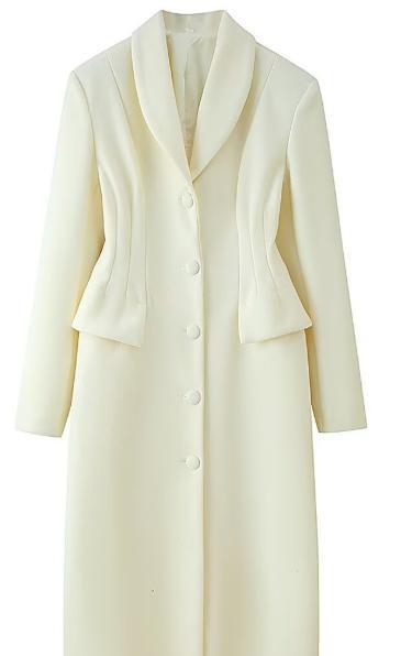Damen Taillierter Longcoat mit Schalkragen und figurformenden Abnähern Drune