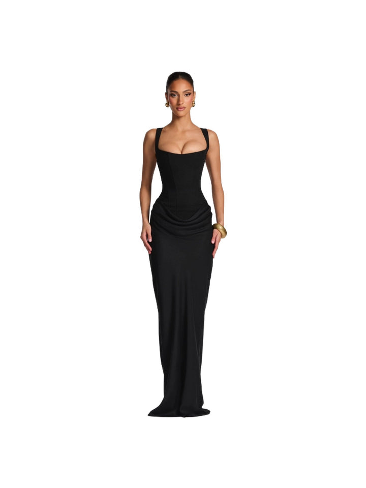 Damen Abendkleid mit schulterfreiem Design und elegantem Schlitz Drune