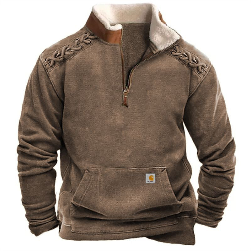 Herren Wärmender Fleece-Pullover mit Stehkragen Drune