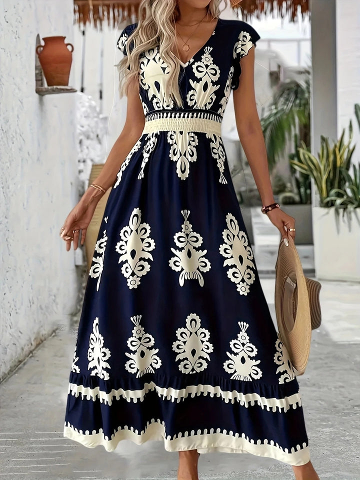 Damen Maxikleid mit elegantem floralen Muster Drune