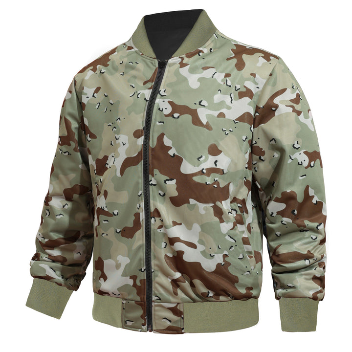 Herren  leichte Aviator Bomber mit camouflagebedrucktem Futter und Ärmel-Reißverschlusstasche Drune
